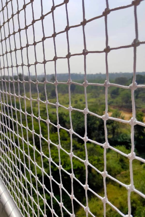 White Nylon Nets for Balcony Safety and Kids Safety Nets in Bangalore, Mysuru, Hyderabad, Chennai, Pune, Mumbai